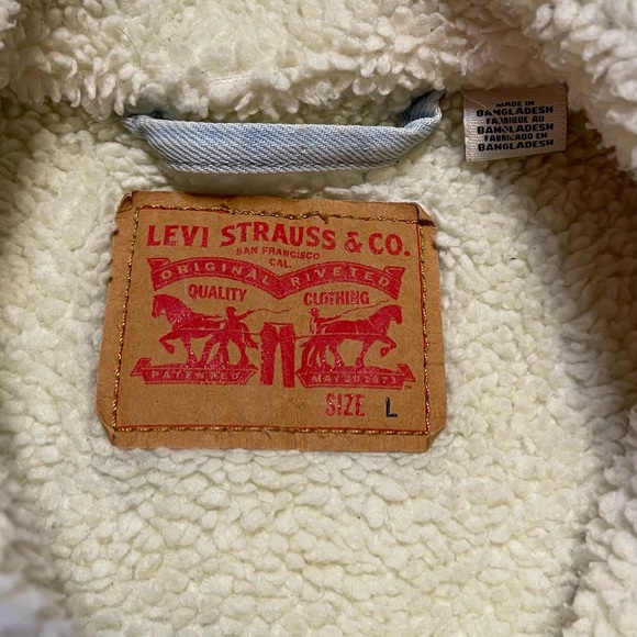 Levi's Light Blue Jacket with Sherpa Collar L - Picture 2 of 7